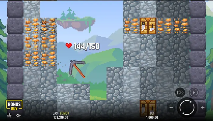 Saldo Cash (DMO) pada permainan Falling Pickaxe